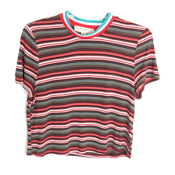 Urban Outfitters Tops - UO project social T stripped cropped top mock neck